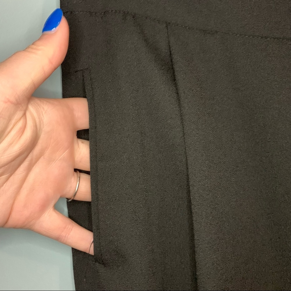 Zara Basics Black with Gold Pipping Skinny Trouser Size Medium - Picture 3 of 8